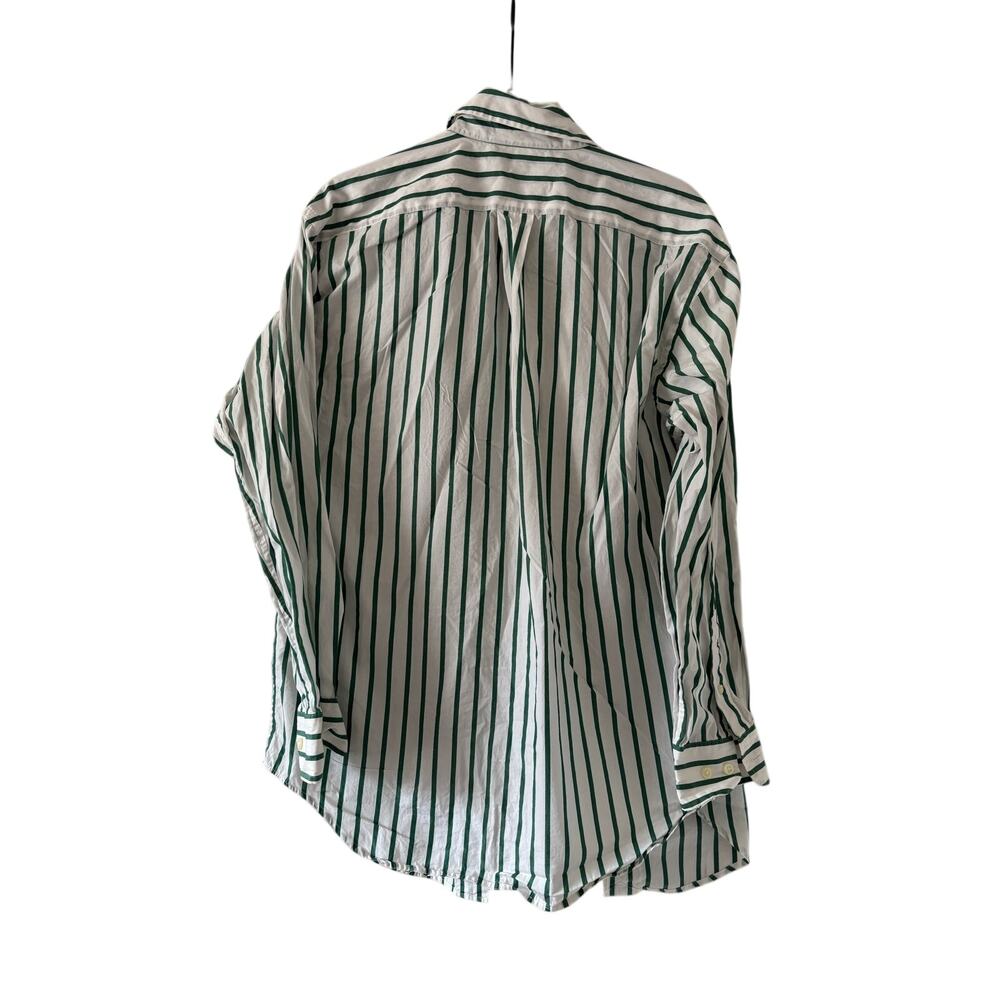 Lauren Ralph Lauren Striped Button Up Shirt Green White Cotton Women’s 6 - Picture 6 of 8